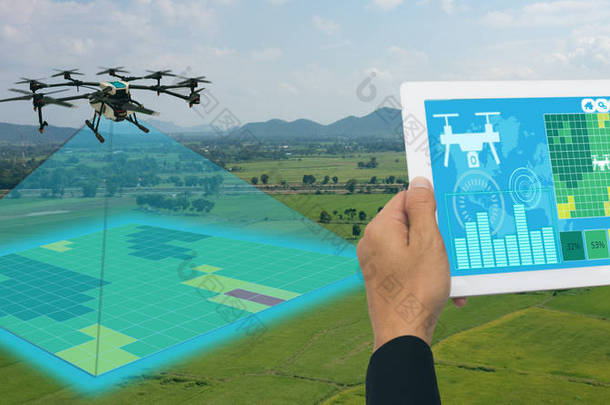 <strong>农业</strong>无人驾驶飞机、 无人机用于各个<strong>领域</strong>如研究分析、 安全、 救援、 地形扫描技术，监测土壤水化、 产量问题将数据发送到智能农夫在平板电脑上