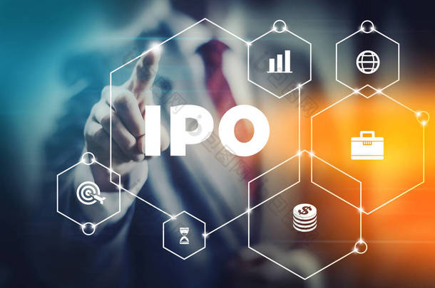 首次公开发行 (ipo) 概念形象, 商家选择股票交易界面