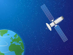 地球和卫星插图图标