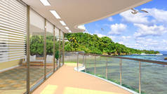 从加勒比海豪华别墅的阳台上欣赏美景.