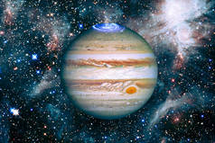 木星和外太空，星系。此图像的元素