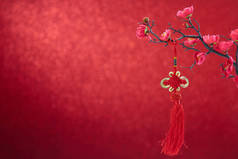 红色背景的2020中国新年装饰