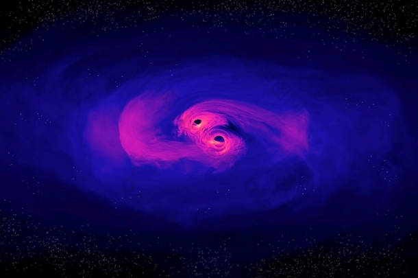 两个黑洞。 这张照片是由美国国家航空航天局提供的.