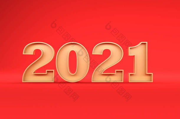 <strong>2021</strong>年新年创意设计概念- 3D渲染图像
