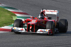 Mugello, It, 24 October 2019: Ferrari F1 Model F2012 in action at Mugello Circuit in italy during Fi