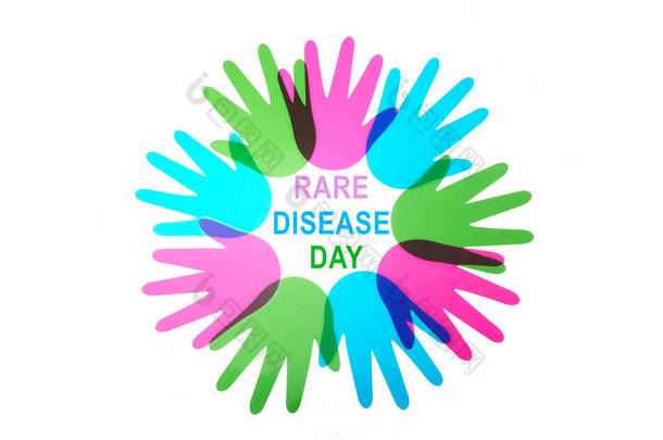 Rare Disease Day Poster or Banner Background. Top view