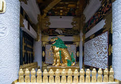 位于日本Nikko的美国世界文化遗产- -洞首谷神社的中国狮子