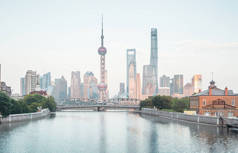 上海天际线与中国威贝都大桥