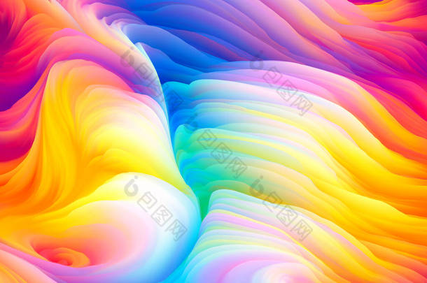 彩色风暴系列。虚拟泡沫运动的三维渲染，作为艺术与<strong>设计主题</strong>的墙纸或背景