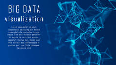 网络连接结构。摘要蓝色数字背景.大数据可视化。科学背景。复杂的大数据与化合物。线丛。3D渲染.