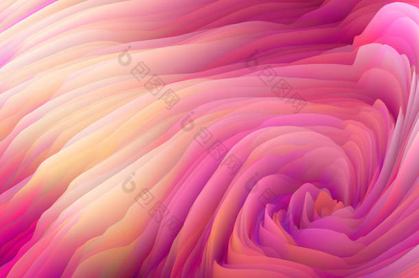 彩色风暴系列。三维渲染充满活力的虚拟泡沫漩涡，作为艺术和设计主题的墙纸或背景