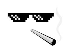 Pixel眼镜和镶边-流行迷因