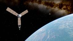 地球轨道卫星、人造卫星、通信卫星3d