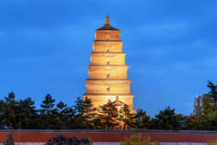 大安塔建于652年，是现存最早的塔。中国西安.