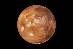 火星是黑色背景的行星这张照片的内容由NASA提供。高质量的照片