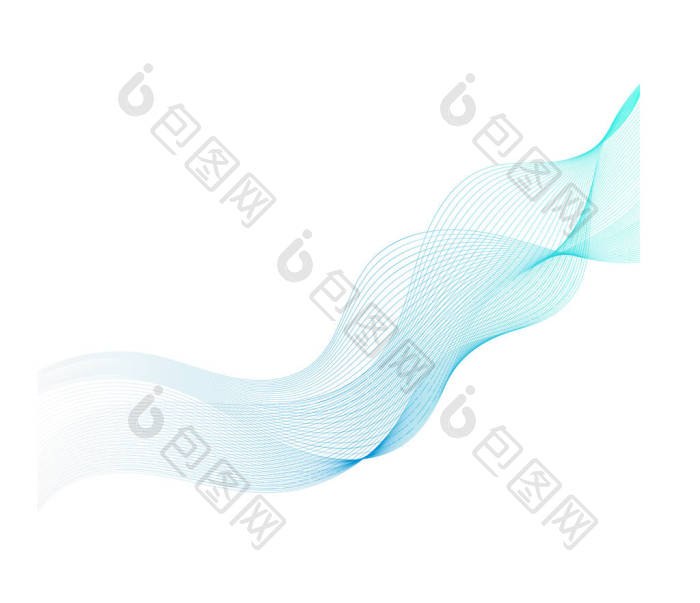 彩色梯度线矢量图形设计的矢量抽象波图片-包图网企业站