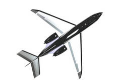 代表私人喷气式飞机的3D渲染图像 
