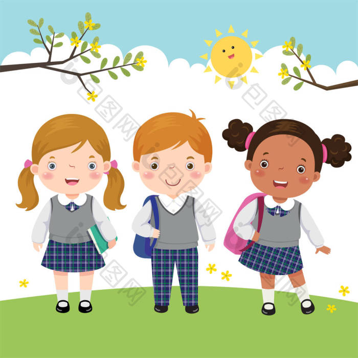 小女孩上学去了图片-包图网企业站