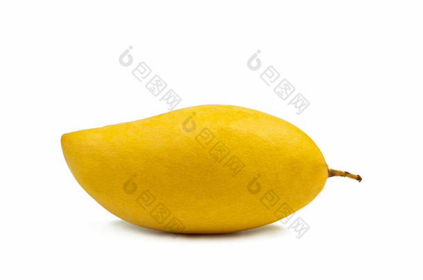 成熟的黄色芒果品种叫Nam Dok Mai 。一种原产于泰国的受欢迎的芒果。以白底分离的芒果牛米甜食