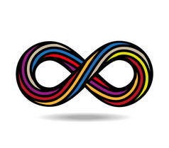 用彩色绳件制成的美孚环路.无穷无尽的符号