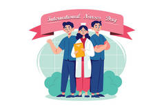 International Nurses Day Illustration concept. Flat illustration isolated on white background.