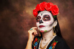 卡特琳娜的画像，典型的墨西哥人物形象，死亡日的代表人物.