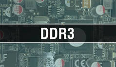 DDR3概念与电子集成电路在电路板上。DDR3与计算机芯片在电路板抽象技术背景和芯片在集成电路上的密切关系。DDR3 Backgroun