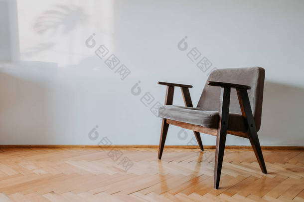 现代设计室内复古灰色扶手椅