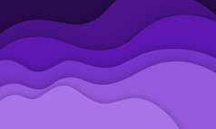 abstract background with paper cut layers composition in purple. 3d popup shape illustration for pos