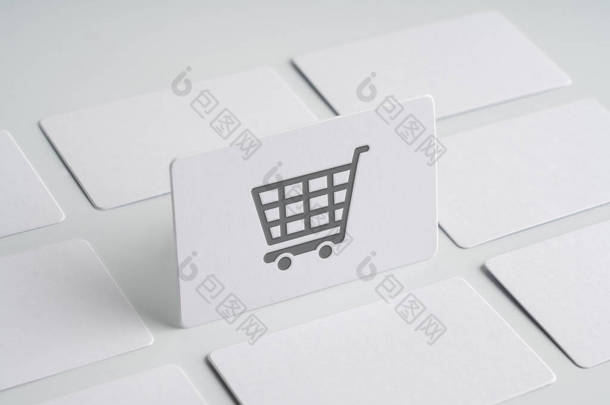 Plain name card for Online <strong>shopping</strong> icon concept