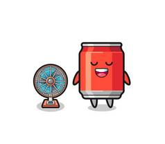 cute drink can is standing in front of the fan , cute design