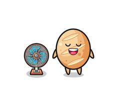 cute french bread is standing in front of the fan , cute design