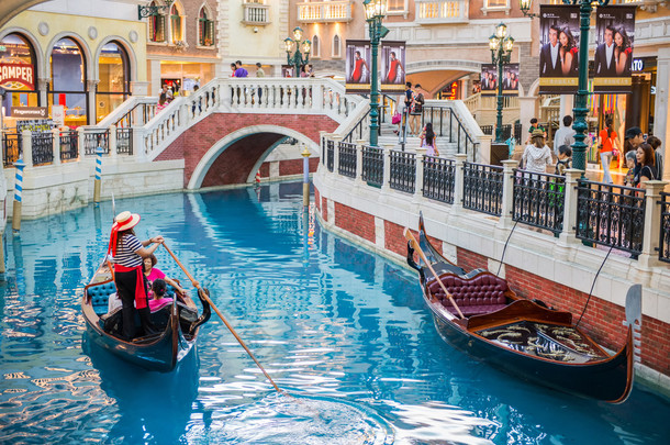 MACAU, CHINA , MAY 22th 2014, The Venetian Hotel, Macao , The famous shopping mall, luxury hotel and
