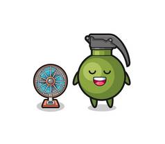 cute grenade is standing in front of the fan , cute design