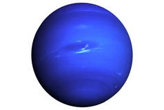 海王星被白色背景隔离。这张照片的内容是由NASA提供的。高质量的照片