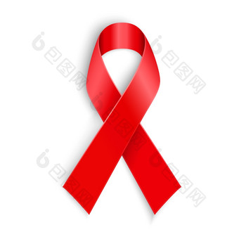 艾滋病意识红色的丝带白色背景艾滋病向量插图艾滋病意识红色的丝带白色背景意识红色的丝带白色背景