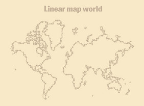 地图地球线性地图地球线性向量插图
