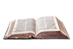 老荷兰圣经在三个几百年老白色背景