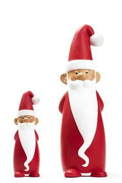 两个纤细的圣诞老人雕像两个纤细的圣诞老人雕像白色背景