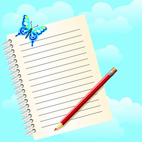 笔记本和蝴蝶