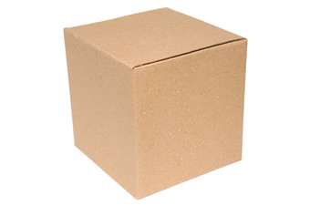 空白纸板盒子孤立的白色背景与剪裁路径