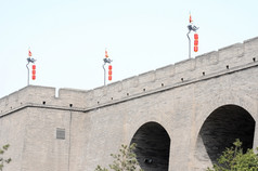 细节的古老的城市墙咸阳中国