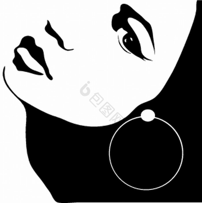 美丽的女孩与耳环图片