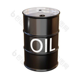 孤立的渲染石油桶为能源概念