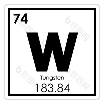 钨化学元素周期表格科学象征