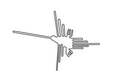 纳斯卡秘鲁鸟古老的geoglyph象征插图