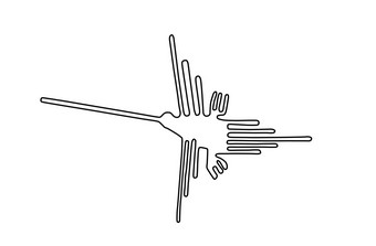 纳斯卡秘鲁鸟古老的geoglyph象征插图