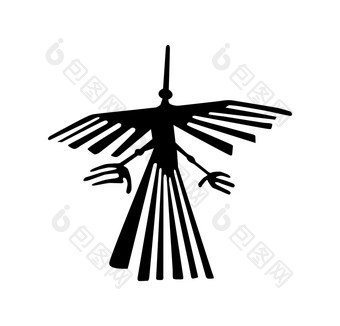 纳斯卡秘鲁鸟古老的geoglyph象征插图
