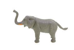 塑料玩具大象孤立的在白色背景