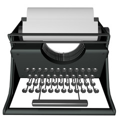 打字机孤立的在白色与布拉克表渲染
